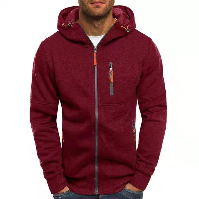 EVA-US | Men's Hoodie with Zipper Black Hoodie