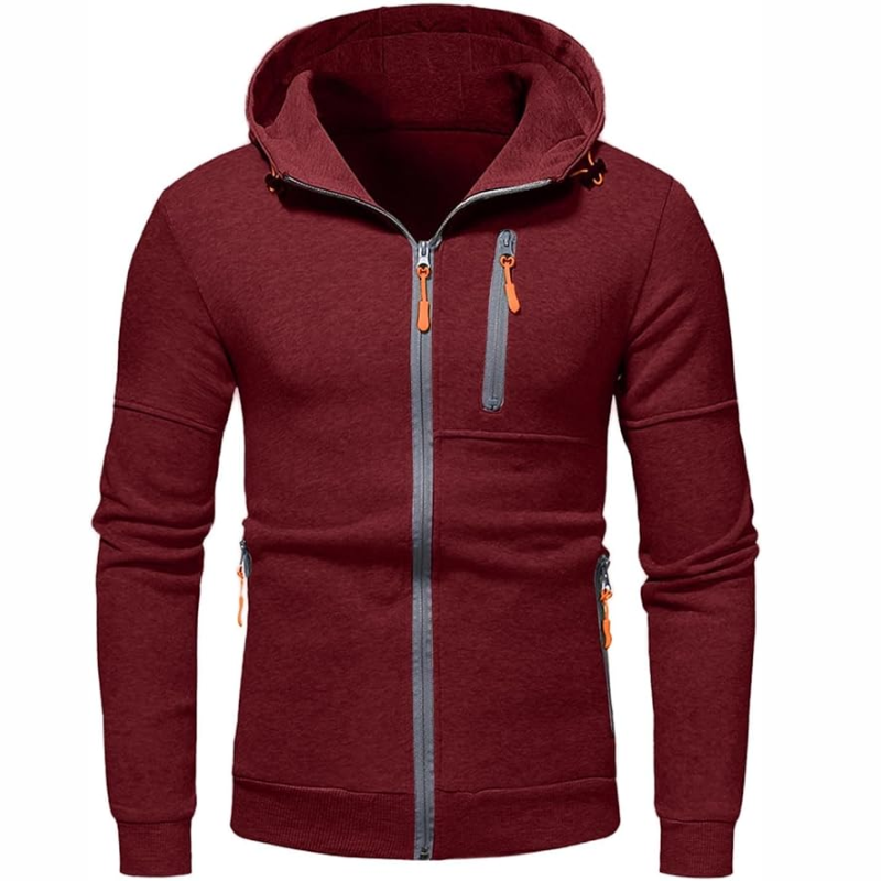 EVA-US | Men's Hoodie with Zipper Black Hoodie