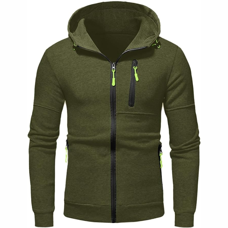 EVA-US | Men's Hoodie with Zipper Black Hoodie