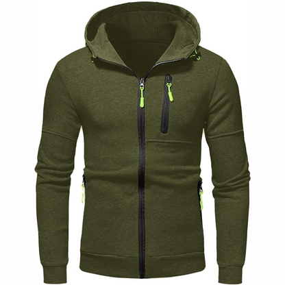 EVA-US | Men's Hoodie with Zipper Black Hoodie