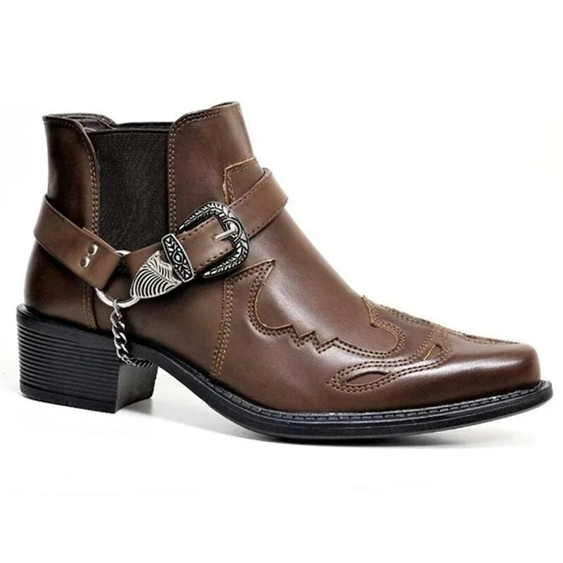 EVA-US | Men's Western Boots Black Leather