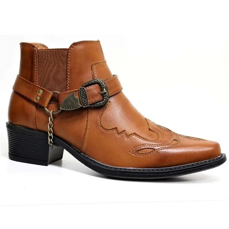 EVA-US | Men's Western Boots Black Leather