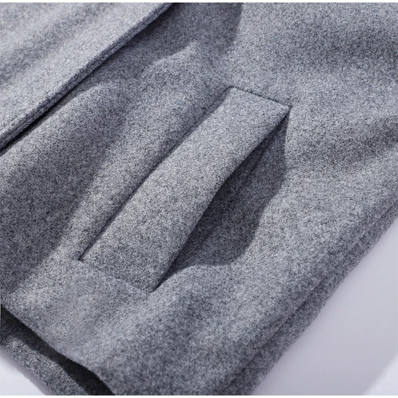 EVA-US | Wool Blend Jacket with High Collar and Buttons