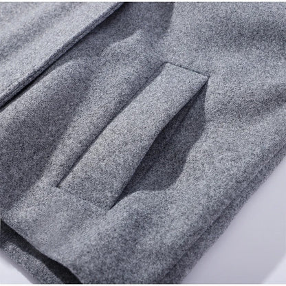 EVA-US | Wool Blend Jacket with High Collar and Buttons
