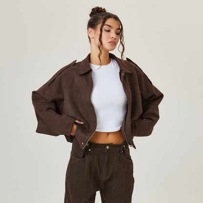 EVA-US | Suede Bomber Jacket