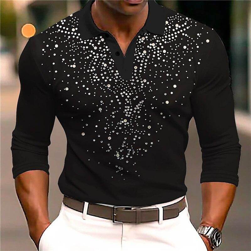 EVA-US | Luxury Sequin Polo Shirt Stylish Casual Slim Fit All Season Top
