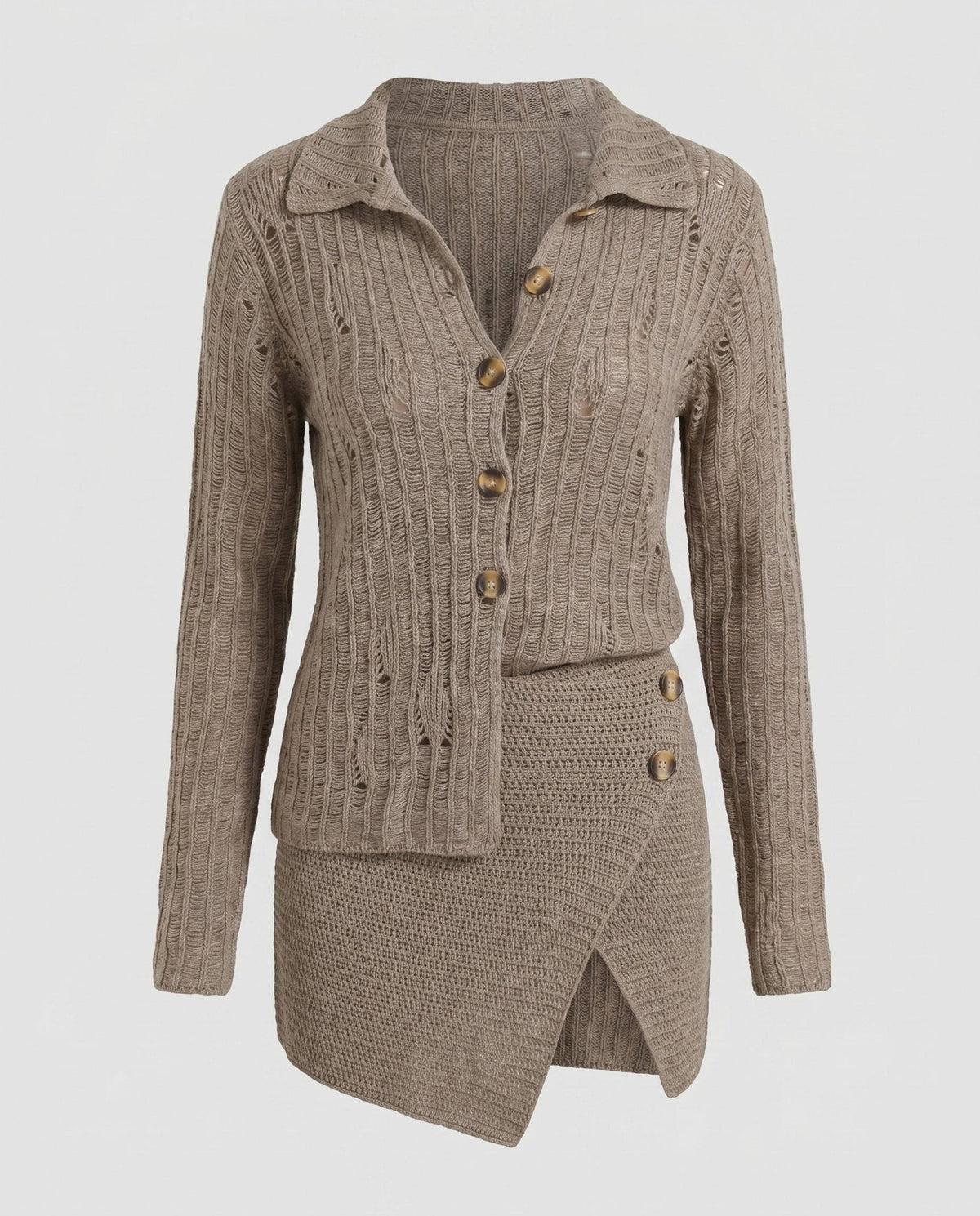 Ladies cardigan with body-hugging design and button closure - Chichicherry
