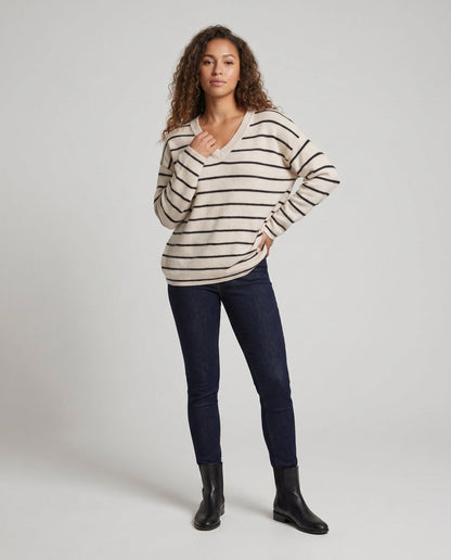 Ladies Casual Striped Oversized Shirt - Chichicherry