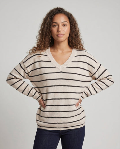 Ladies Casual Striped Oversized Shirt - Chichicherry