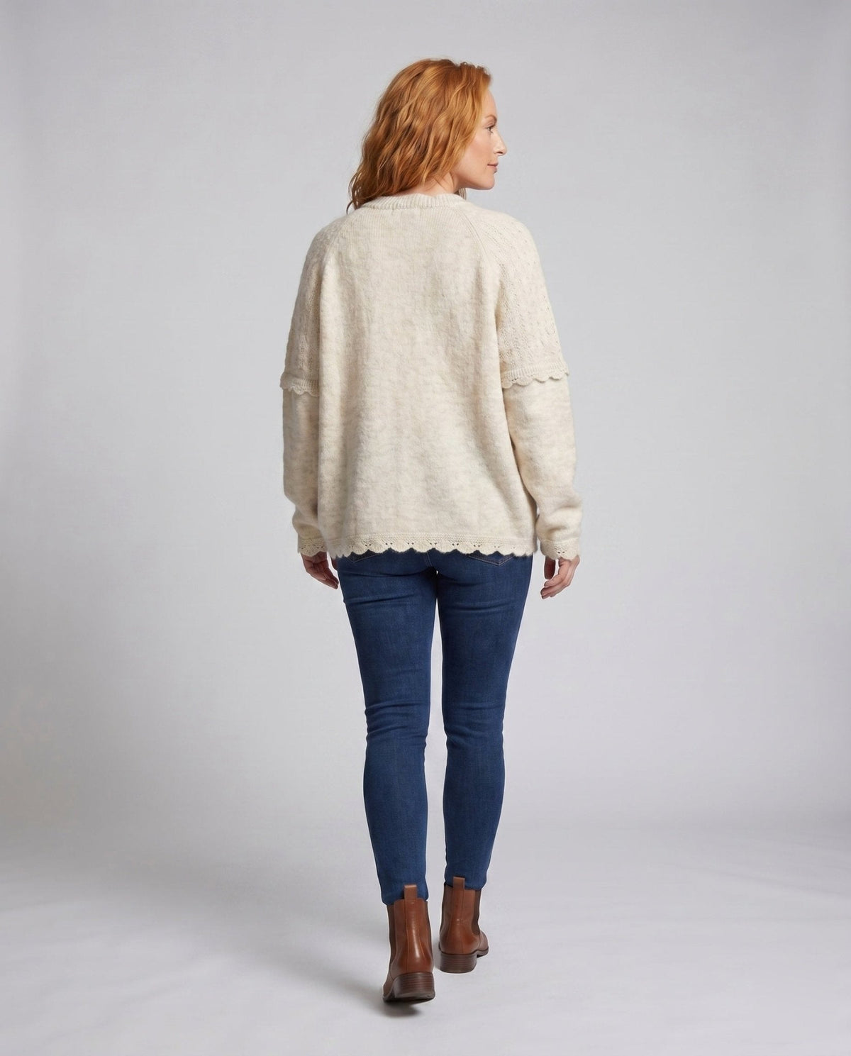 Ladies Long Sleeve Shirt with Romantic Lace Gradient - Chichicherry