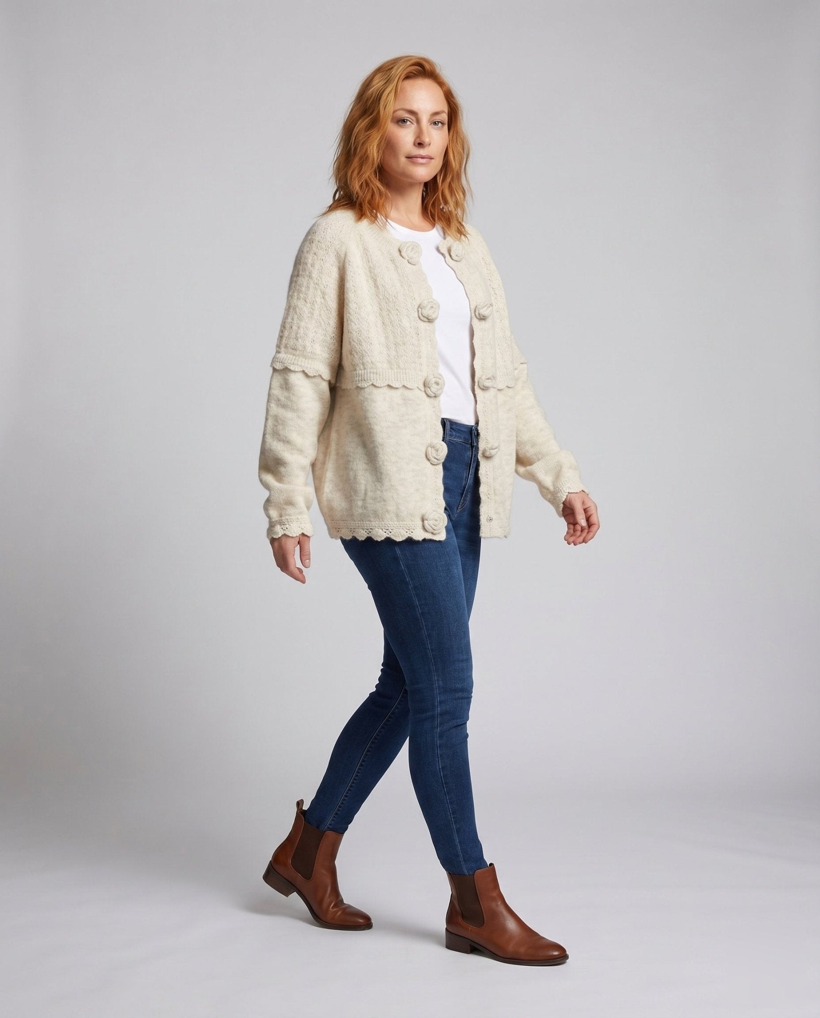 Ladies Long Sleeve Shirt with Romantic Lace Gradient - Chichicherry