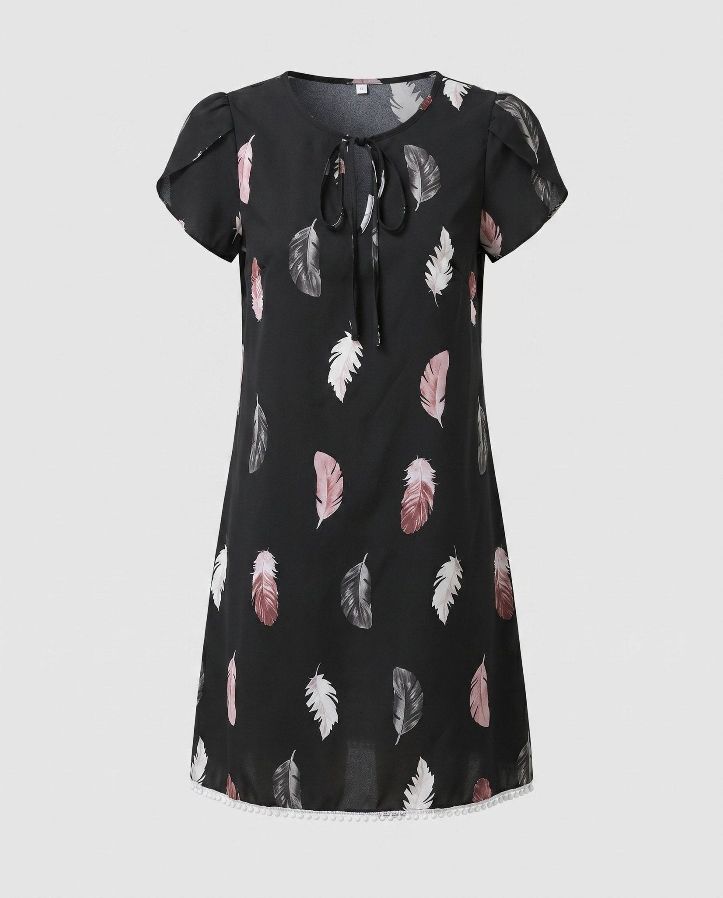 Ladies summer dress with playful feather design - Chichicherry