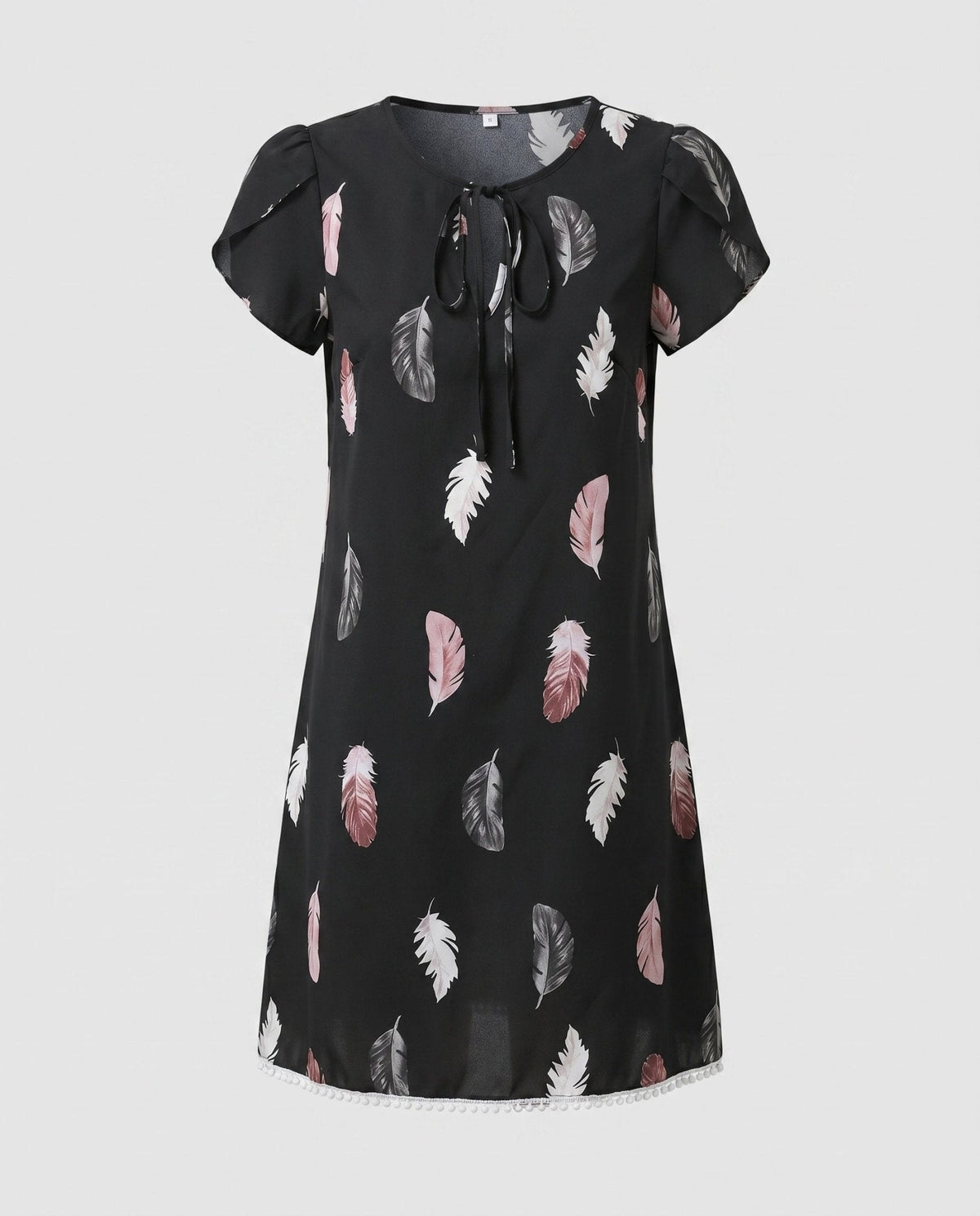 Ladies summer dress with playful feather design - Chichicherry