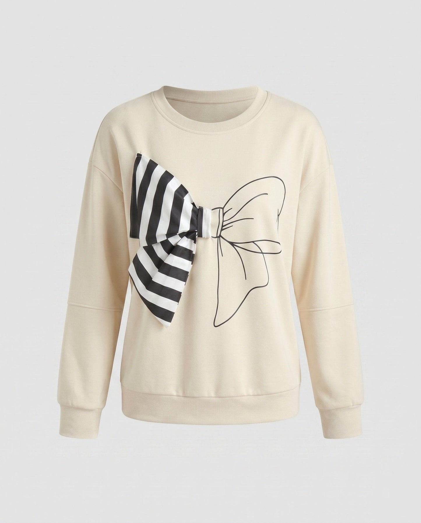 Ladies sweatshirt with fashionable bow motif - Chichicherry