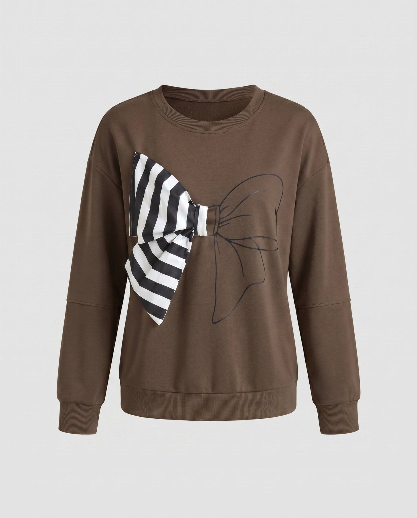 Ladies sweatshirt with fashionable bow motif - Chichicherry