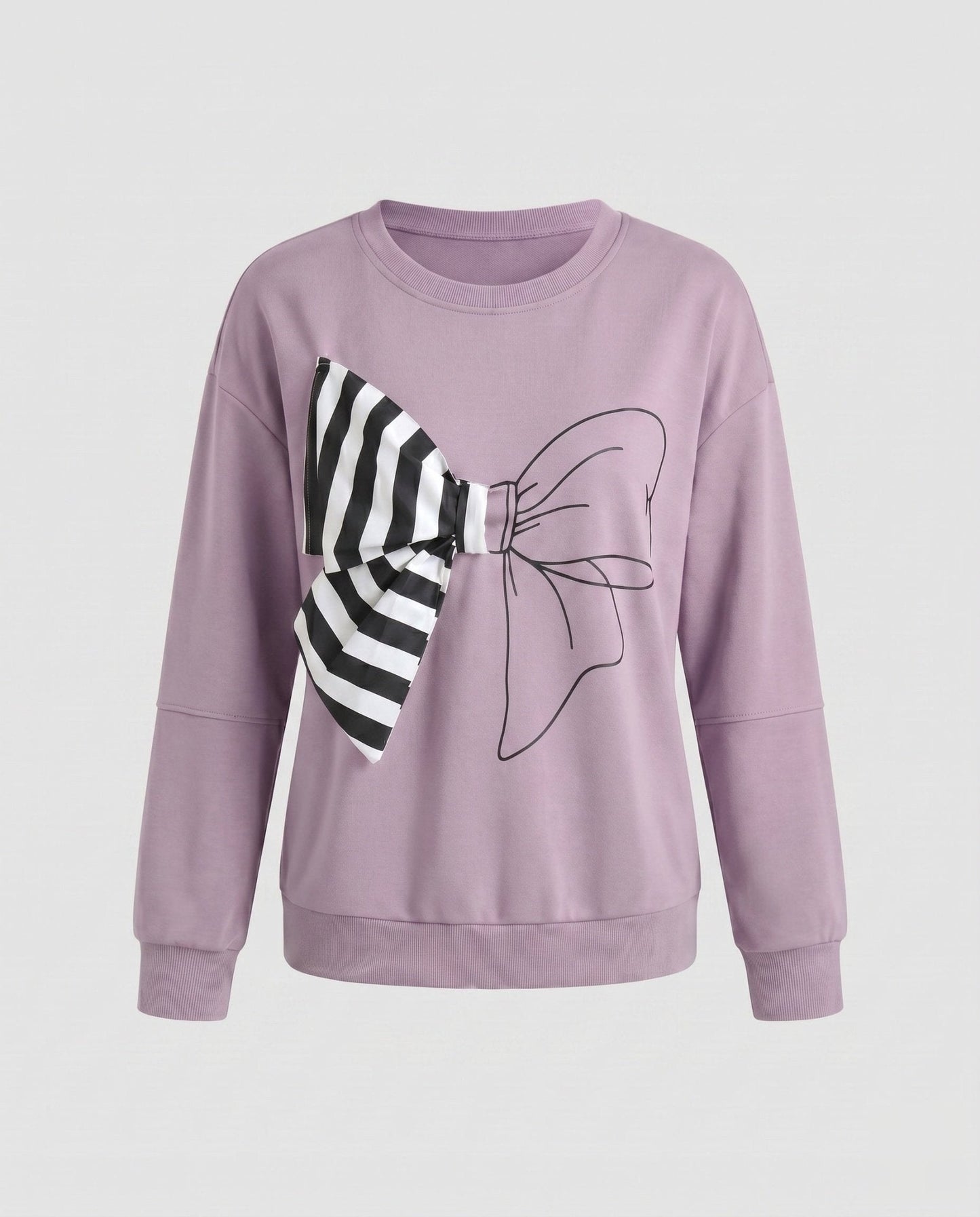 Ladies sweatshirt with fashionable bow motif - Chichicherry