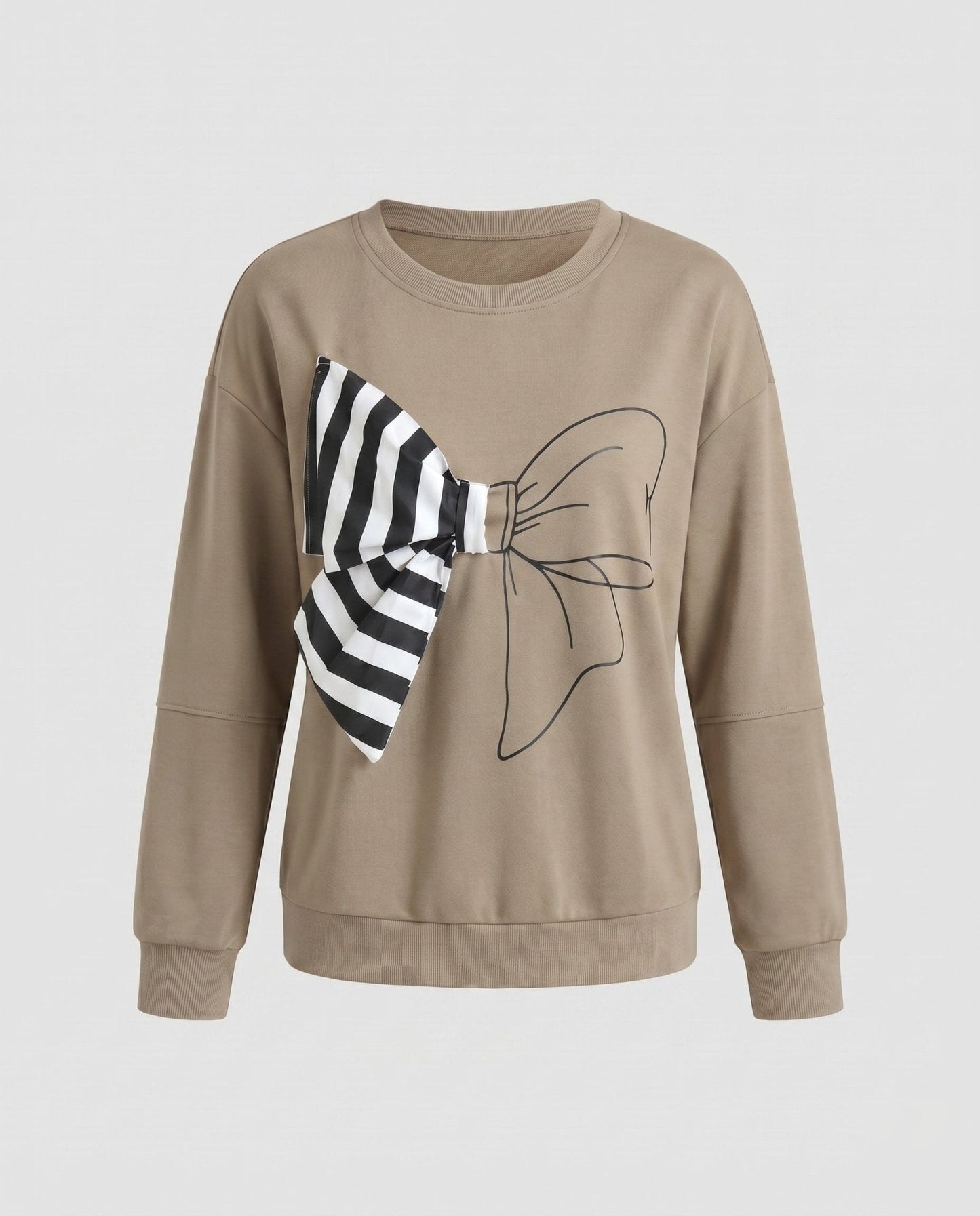 Ladies sweatshirt with fashionable bow motif - Chichicherry