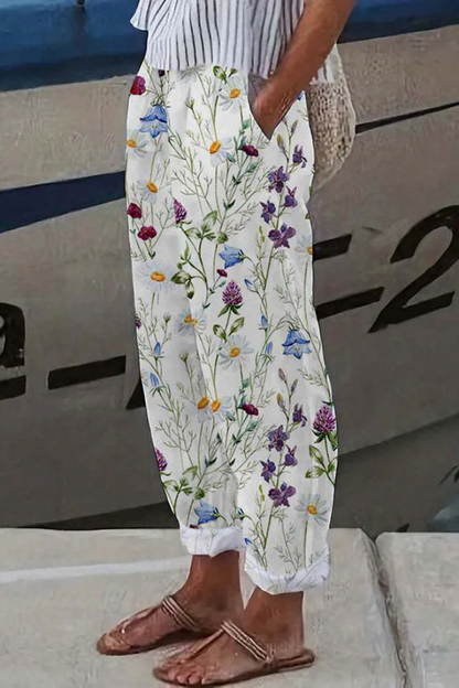 EVA-US | Casual Unique Printed Button Pocket Pants