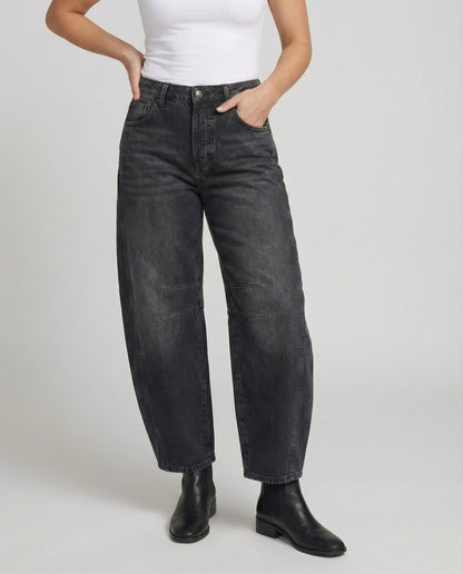 EVA-US | Mid Rise Barrel Jeans for Women