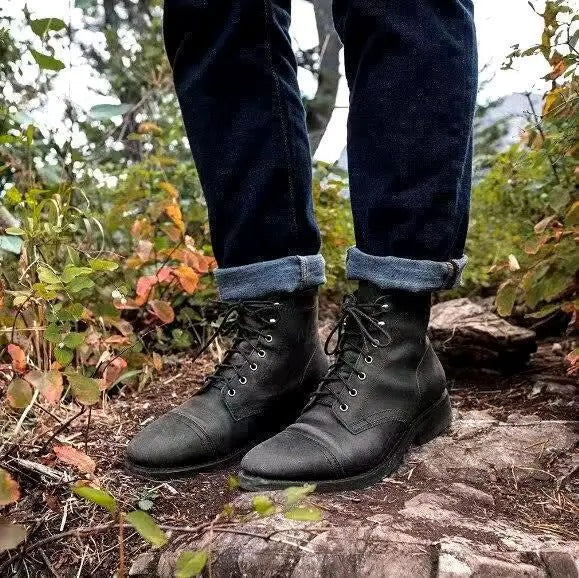 EVA-US | Vintage Leather Boots with Lacing