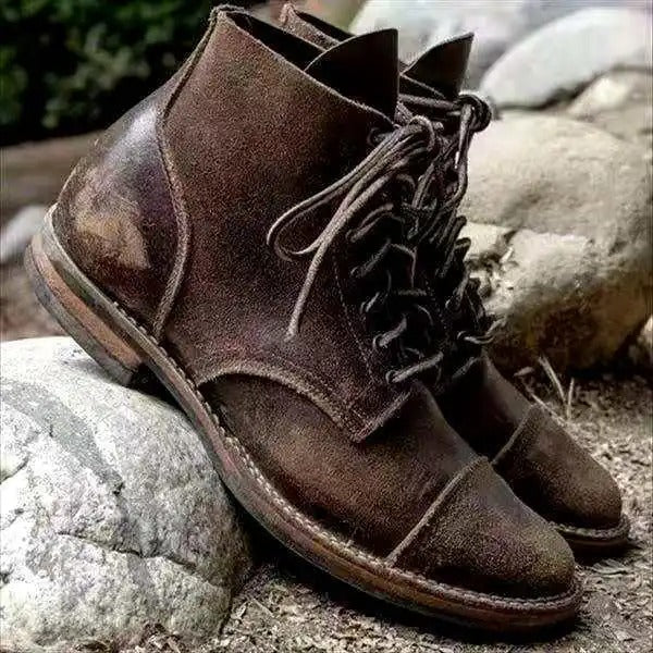 EVA-US | Vintage Leather Boots with Lacing
