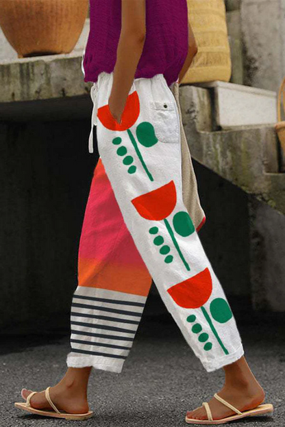 EVA-US | Casual Unique Printed Button Pocket Pants