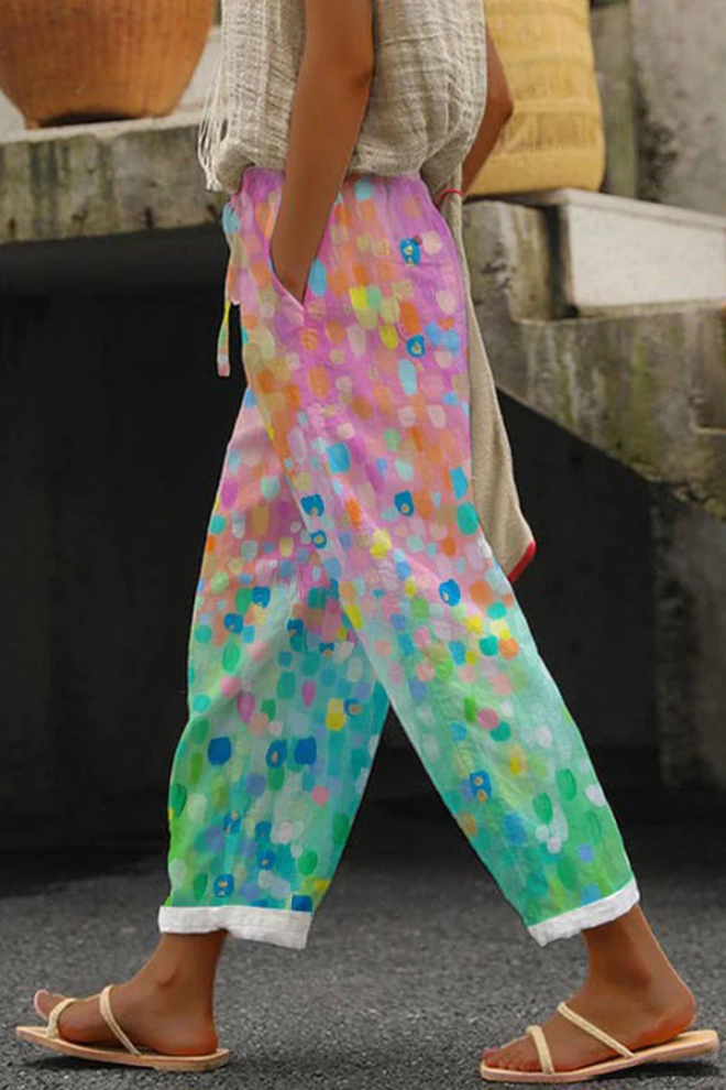 EVA-US | Casual Unique Printed Button Pocket Pants