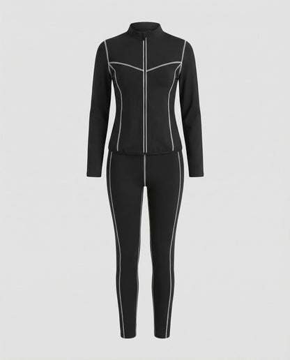 Women's Sport Set Stretch with Zip Jacket and Leggings