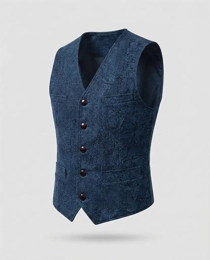 Men's Waistcoat Slim Fit in Herringbone Look
