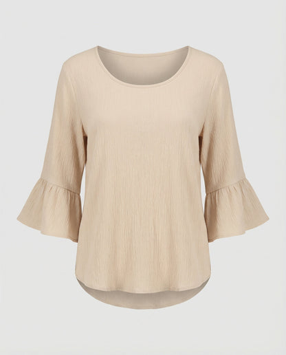 Women's Blouse Top with Ruffle Sleeves Structured
