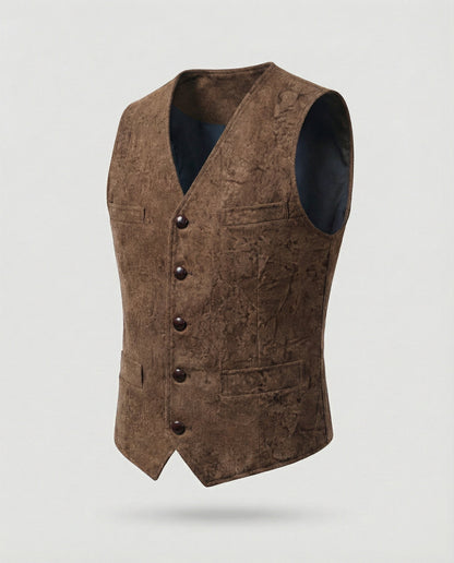 Men's Waistcoat Slim Fit in Herringbone Look
