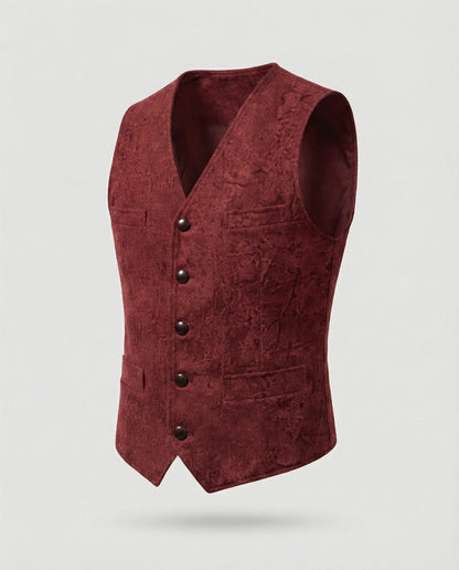 Men's Waistcoat Slim Fit in Herringbone Look