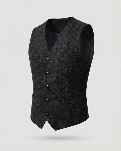 Men's Waistcoat Slim Fit in Herringbone Look