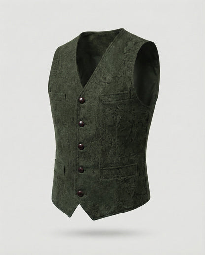 Men's Waistcoat Slim Fit in Herringbone Look
