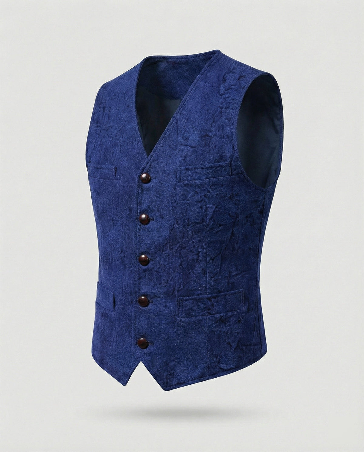 Men's Waistcoat Slim Fit in Herringbone Look