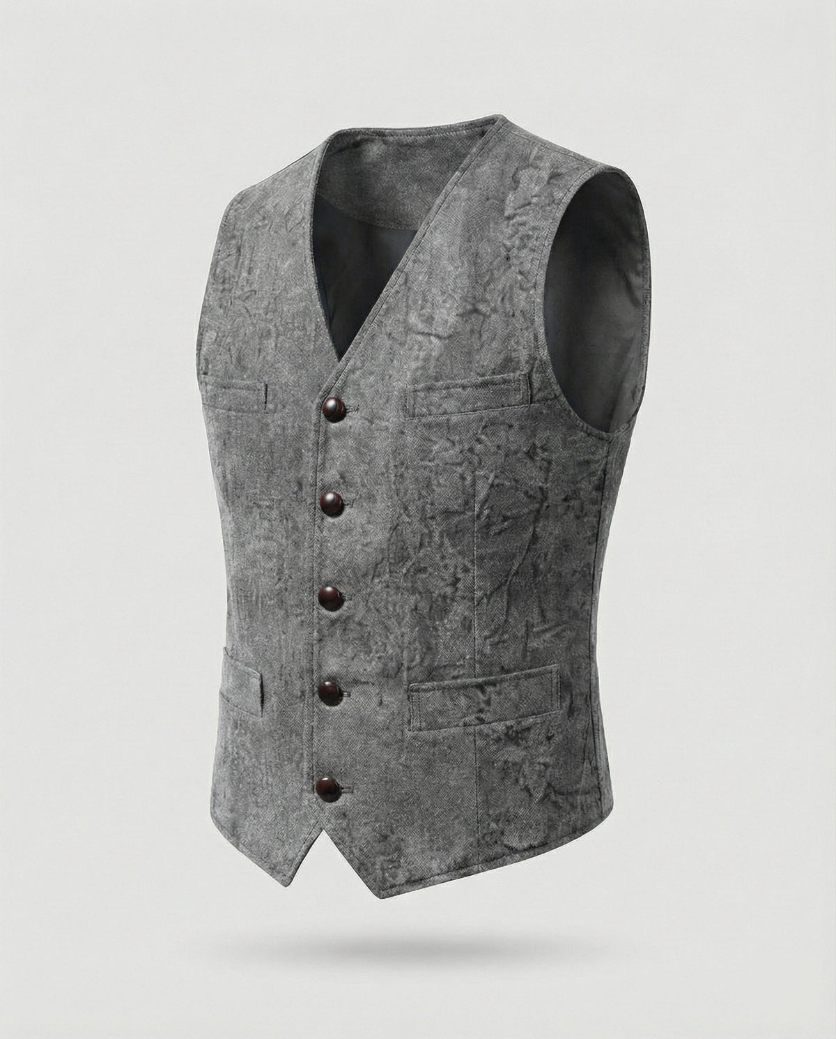 Men's Waistcoat Slim Fit in Herringbone Look