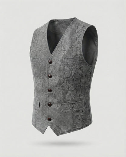 Men's Waistcoat Slim Fit in Herringbone Look
