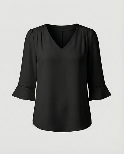 Women's Blouse Top Women's V-Neck Crepe