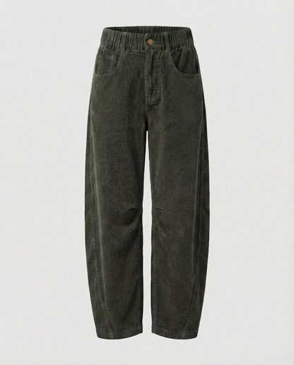 Women Cord Pants Women Wide High Waist