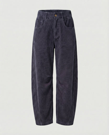 Women Cord Pants Women Wide High Waist