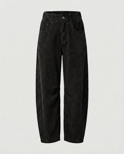 Women Cord Pants Women Wide High Waist