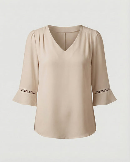 Women's Blouse Top Women's V-Neck Crepe