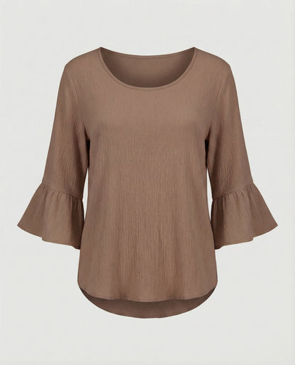 Women's Blouse Top with Ruffle Sleeves Structured
