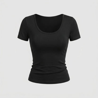 Women's Elegant Short Sleeve Shirt with Lace Back
