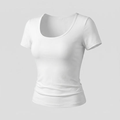 Women's Elegant Short Sleeve Shirt with Lace Back