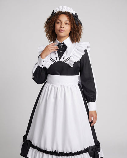 Women's costume dress with ruffle details and elegant accessories EVA-US