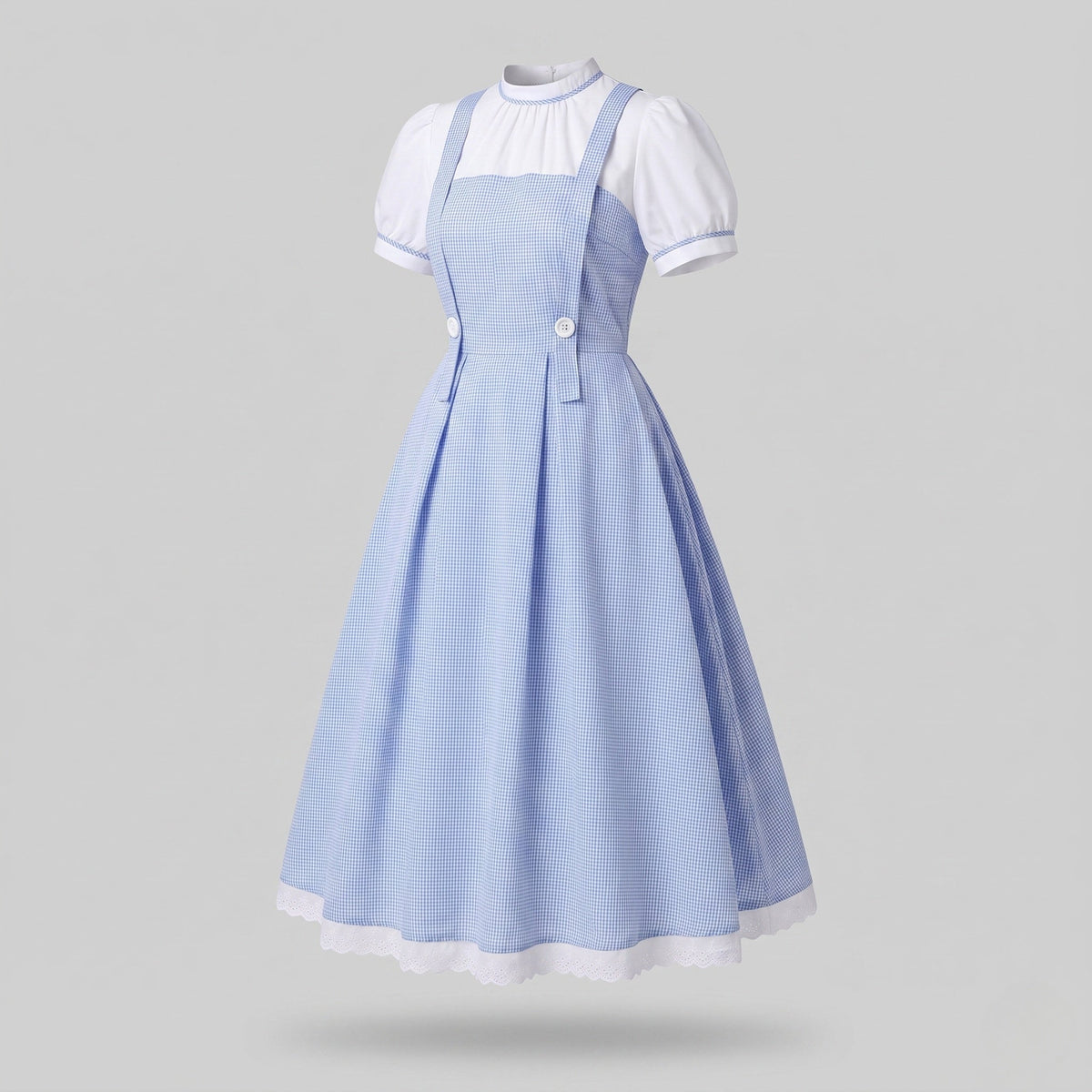 Ladies Country House Dress with Ruffles and Characteristic Straps EVA-US