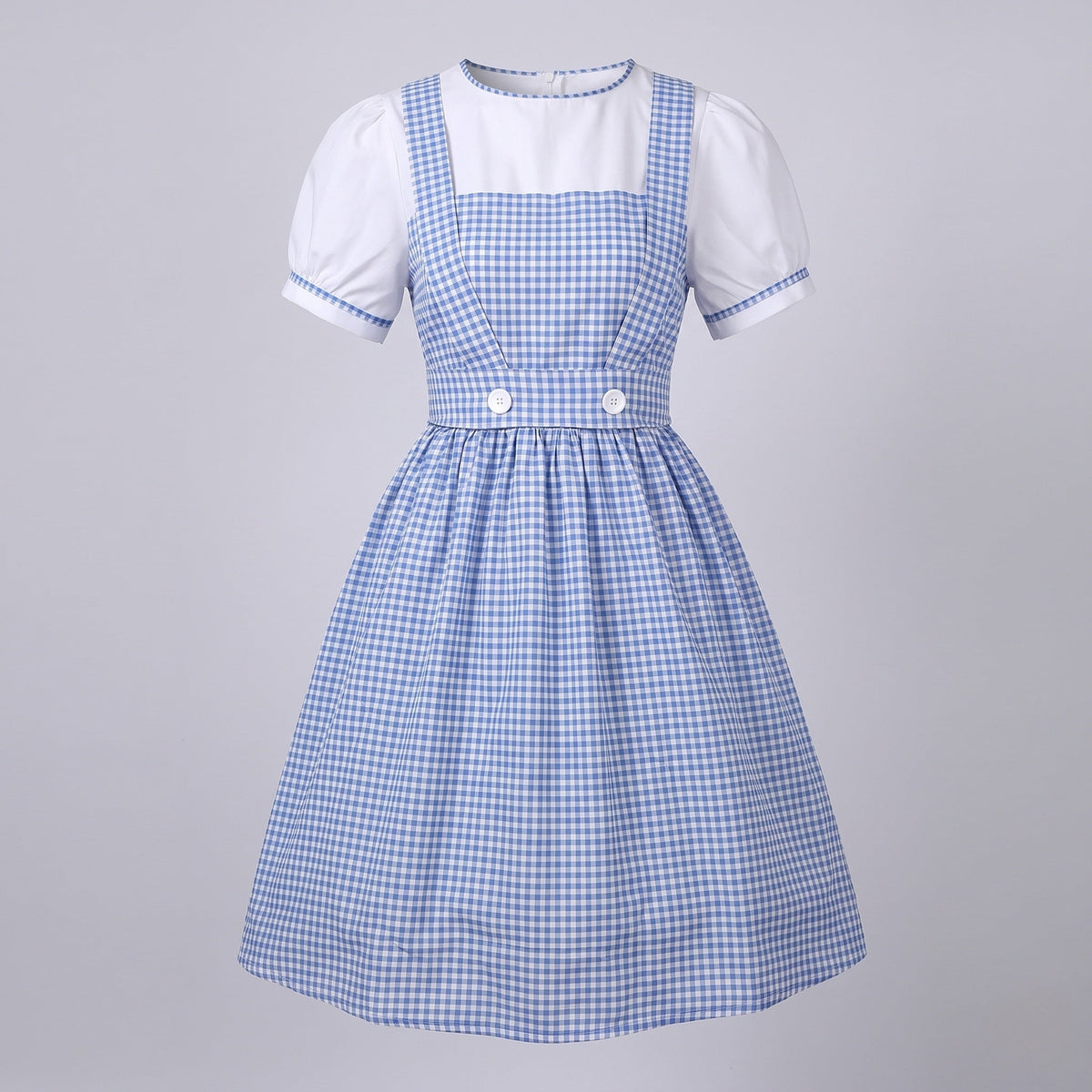 Women's Vintage Dress with Checkered Pattern and Ruffle Details EVA-US