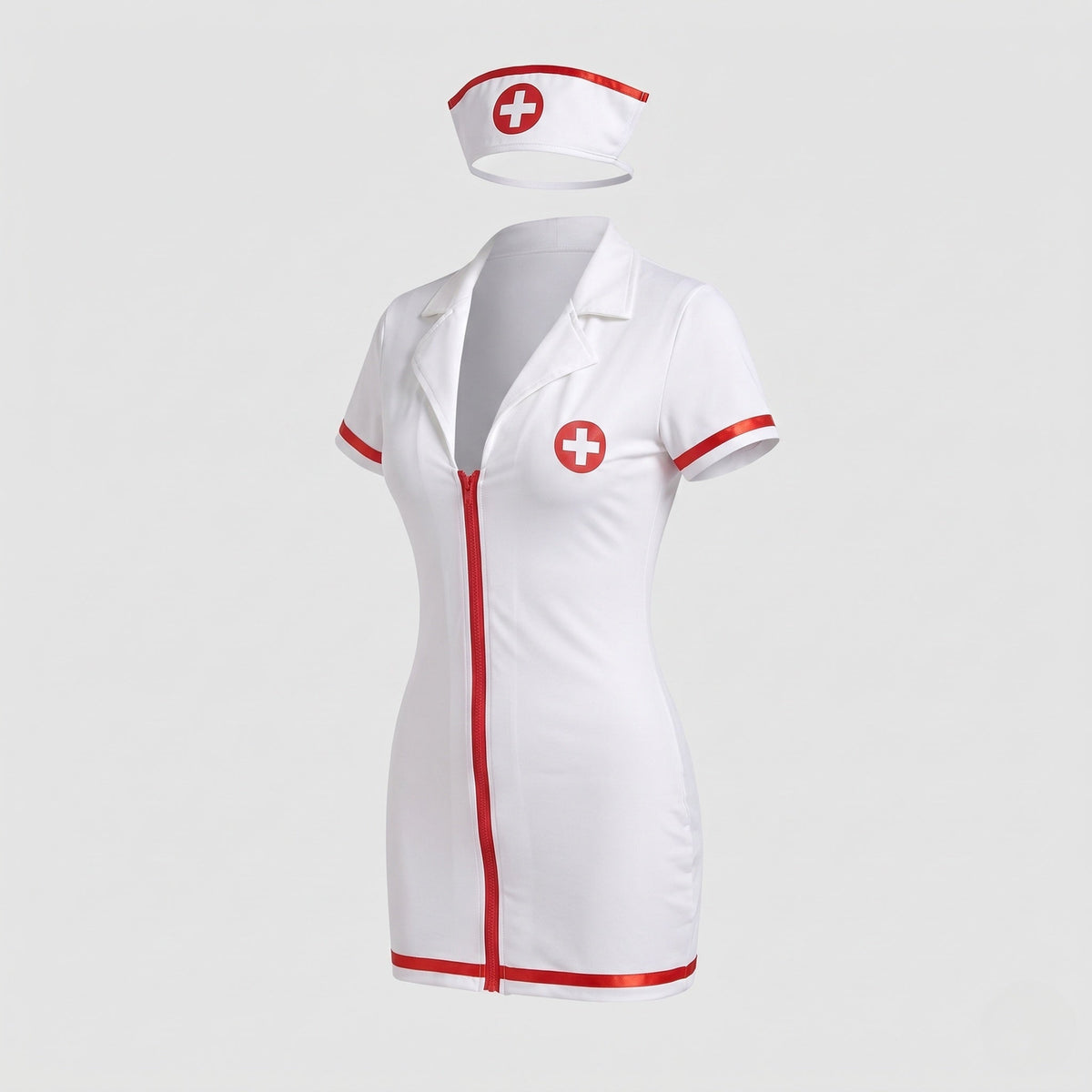Ladies sexy nurse costume with zipper and lightweight fabric EVA-US