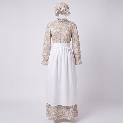 Ladies traditional farmhouse dress with matching headscarf EVA-US